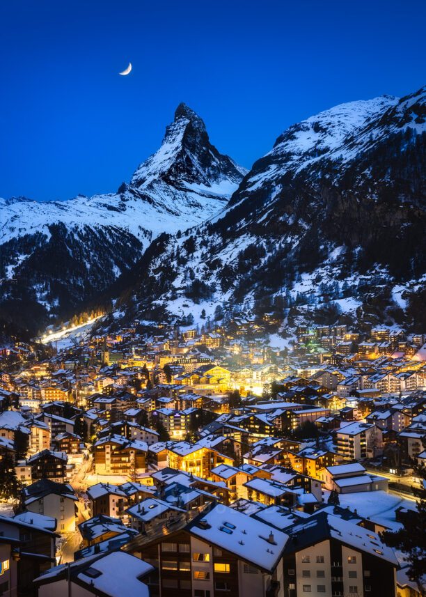 Zermatt og Matterhorn i kveldslys, fotokunst veggbilde / plakat av Kristoffer Vangen