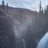 Rjukandefossen i Hemsedal ved solnedgang en flott høstdag., fotokunst veggbilde / plakat av Klaus Axelsen